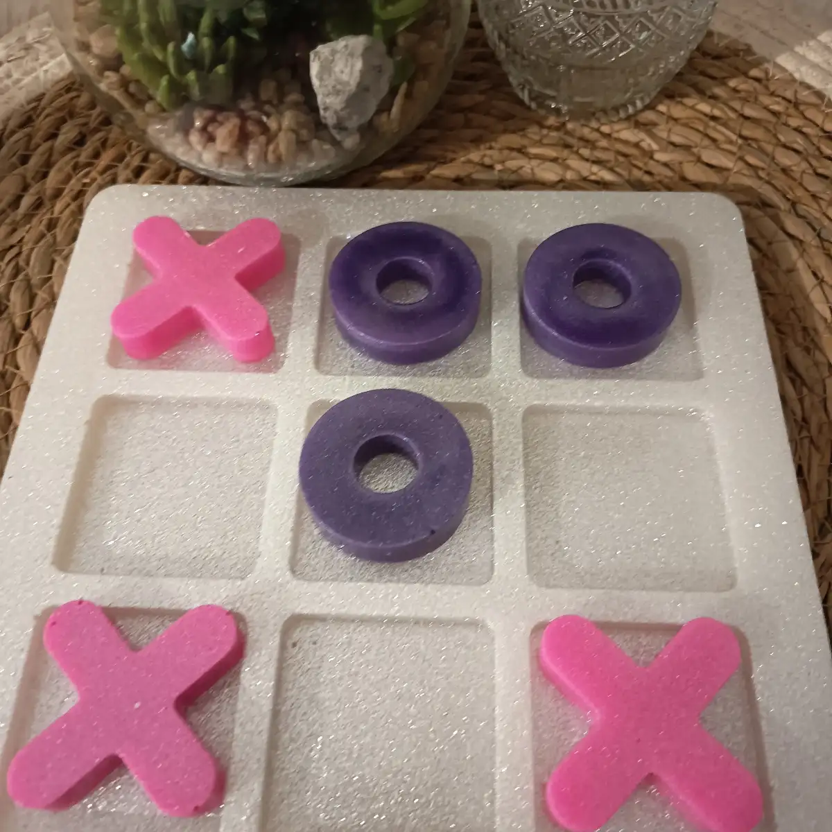 Jeux du Morpion en Résine Époxy Personnalisable